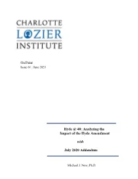 Analyzing the Impact of the Hyde Amendment with July 2020