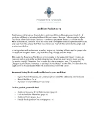 Audition Packet 2019