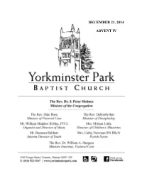December 21, 2014 Advent Iv