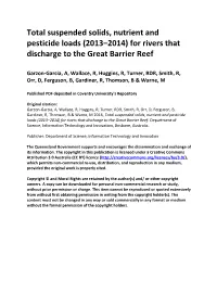 Great Barrier Reef Catchment Loads Monitoring Program Technical
