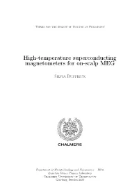 High-Temperature Superconducting Magnetometers for On-Scalp MEG
