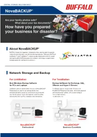 Network Storage and Backup About Novabackup®