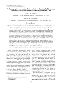 Phylogeographic and Nested Clade Analysis of the Stonefly Pteronarcys