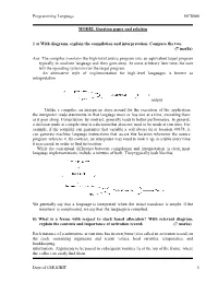 Programming Language 10CS666 Dept of CSE,SJBIT 1 MODEL