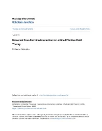 Universal Four-Fermion Interaction in Lattice Effective Field Theory