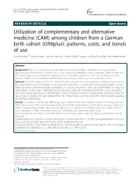Utilization of Complementary and Alternative Medicine