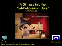 “A Glimpse Into the Post-Petroleum Future” with Albert Bates