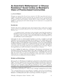 An Anarchists Wetherspoons Or Virtuous Resistance? Social Centres As Macintyres Vision of Practice-Based Communities
