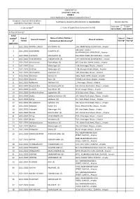 ANNEXURE 5.8 (CHAPTER V, PARA 25) FORM 9 List of Applica Ons for Inclusion Received in Form 6 Designated Loca on Iden Ty (Where