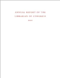 Annual Report of the Librarian of Congress