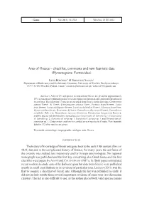 Ants of Greece – Checklist, Comments and New Faunistic Data (Hymenoptera: Formicidae)