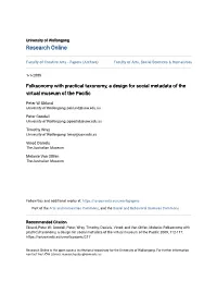Folksonomy with Practical Taxonomy, a Design for Social Metadata of the Virtual Museum of the Pacific