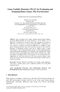 Game Usability Heuristics (PLAY) for Evaluating and Designing Better Games: the Next Iteration