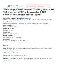 Mstids) Observed with GPS Networks in the North African Region