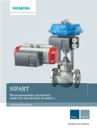 SIPART PS2 with PROFIBUS PA (6DR55..)