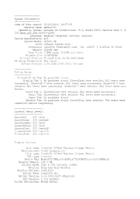 System Information ---Time of This Report: 11/23/2010, 00:57:15