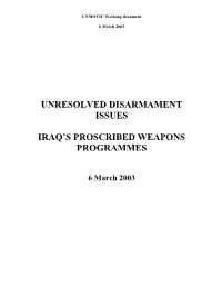 UNMOVIC Working Document
