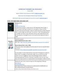 EXPRESSIVE THERAPIES SIG: RESOURCES January 2021