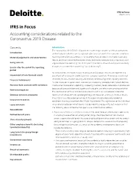 IFRS in Focus — Accounting Considerations Related To