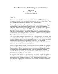 Three-Dimensional Bin-Packing Approaches, Issues, and Solutions