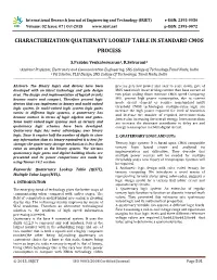 Characterization Quaternaty Lookup Table in Standard Cmos Process