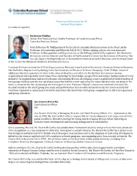 Diversity and Inclusion for All Speaker Biographies (In Order of Agenda)