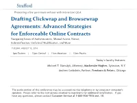 Drafting Clickwrap and Browsewrap Agreements