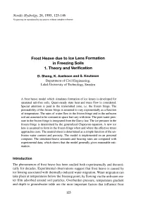 Frost Heave Due to Ice Lens Formation in Freezing Soils 1