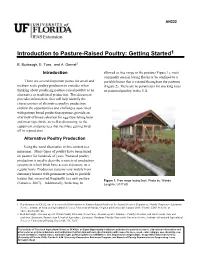 Introduction to Pasture-Raised Poultry: Getting Started1