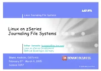 Journaling File Systems