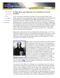 Mind, Brain, and Adaptation: the Localization of Cerebral