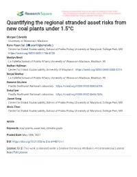 Quantifying the Regional Stranded Asset Risks from New Coal Plants Under 1.5°C