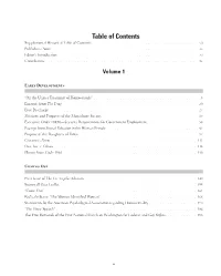 Table of Contents