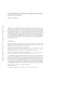 A Mechanised Proof of G\" Odel's Incompleteness Theorems Using Nominal Isabelle