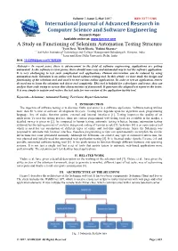 A Study on Functioning of Selenium Automation Testing Structure