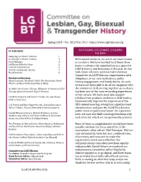 CLGBTH SPRING 2015 1 with Mixed Emotions, We Write Our Final Column