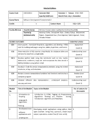 Detailed Syllabus Course Code 15B11CI111 Semester