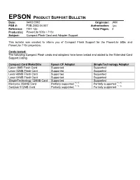 Epson Product Support Bulletin