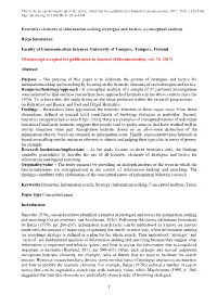 Heuristics Elements of Information Seeking Strategies and Tactics: a Conceptual Analysis
