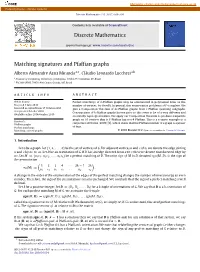 Matching Signatures and Pfaffian Graphs