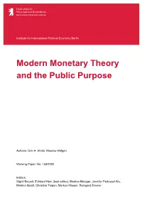Modern Monetary Theory and the Public Purpose
