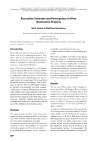 Recreation Interests and Participation in River Restoration Projects