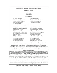 Resonance Journal of Science Education