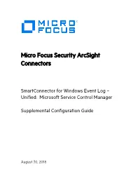 Smartconnector Configuration Guide for Microsoft Windows Event Log – Unified, Selecting Microsoft Windows Event Log – Unified As the Connector to Be Configured
