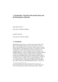 1. Introduction: the Fall of the Soviet Union and the Resurgence of Russia