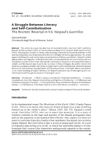 A Struggle Between Literary and Self-Cannibalisation the Brontës’ Reversal in V.S