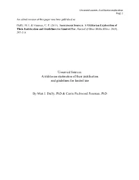 A Utilitarian Exploration of Their Justification and Guidelines for Limited Use, Journal of Mass Media Ethics, 26(4), 297-315