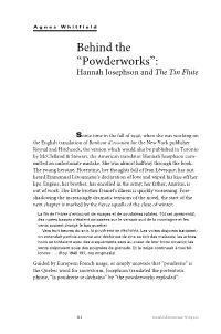 Behind the “Powderworks”: Hannah Josephson and the Tin Flute