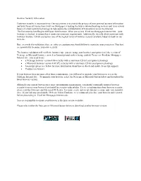 Browser Security Information