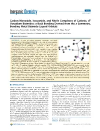 Carbon Monoxide, Isocyanide, and Nitrile Complexes of Cationic, D0